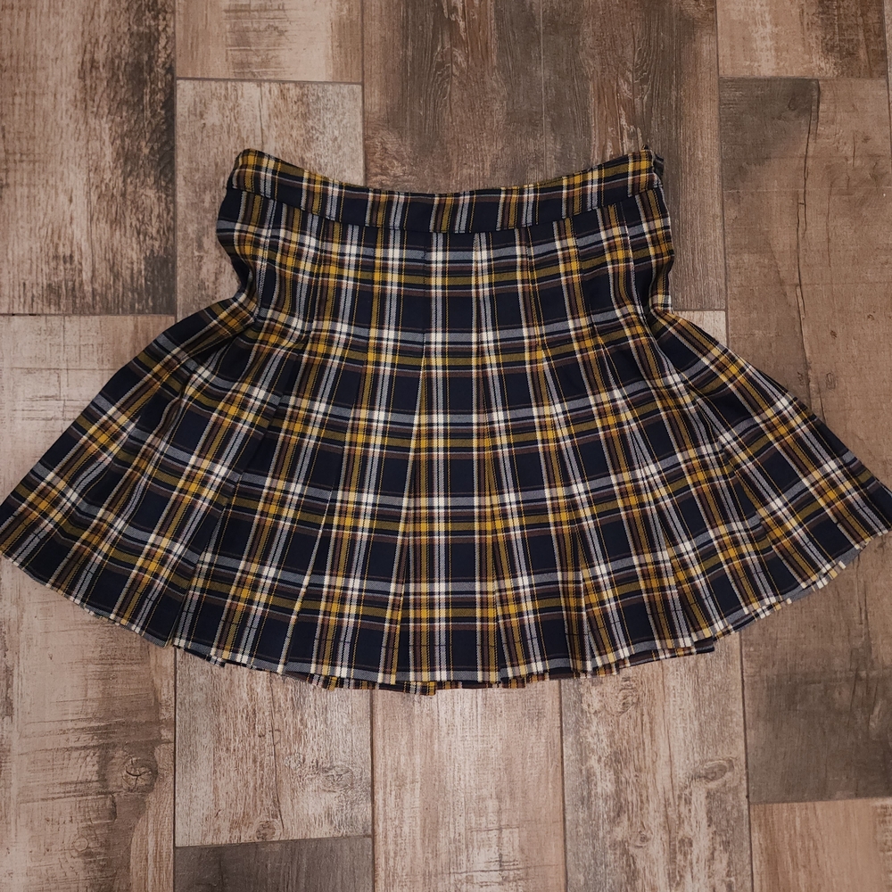 Plaid Women's Skirt in Yellow and Blue